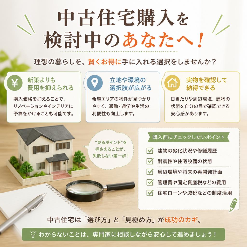 中古住宅購入を検討中のあなたへ！