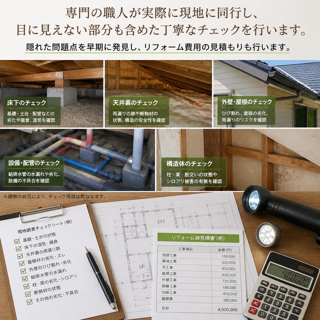 現地同行での専門的チェック