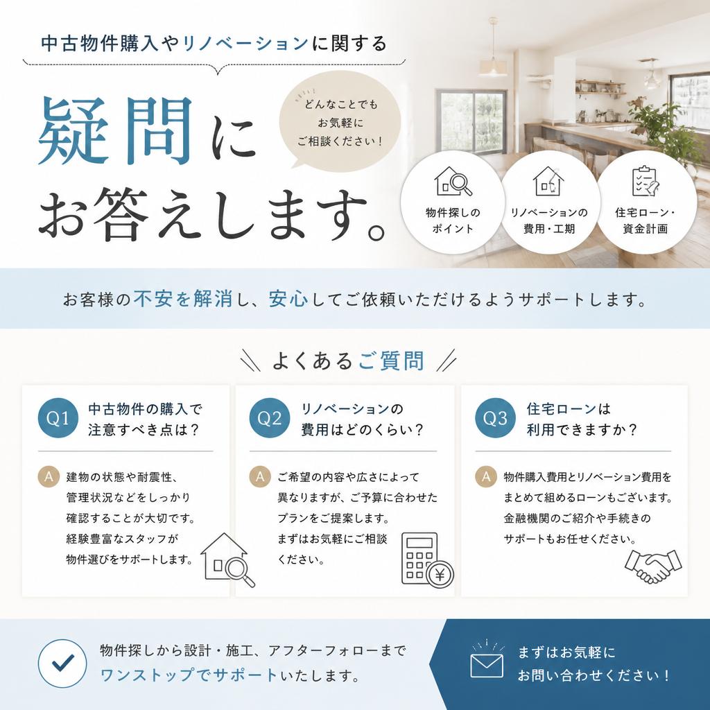 リノベーションに関するよくある質問