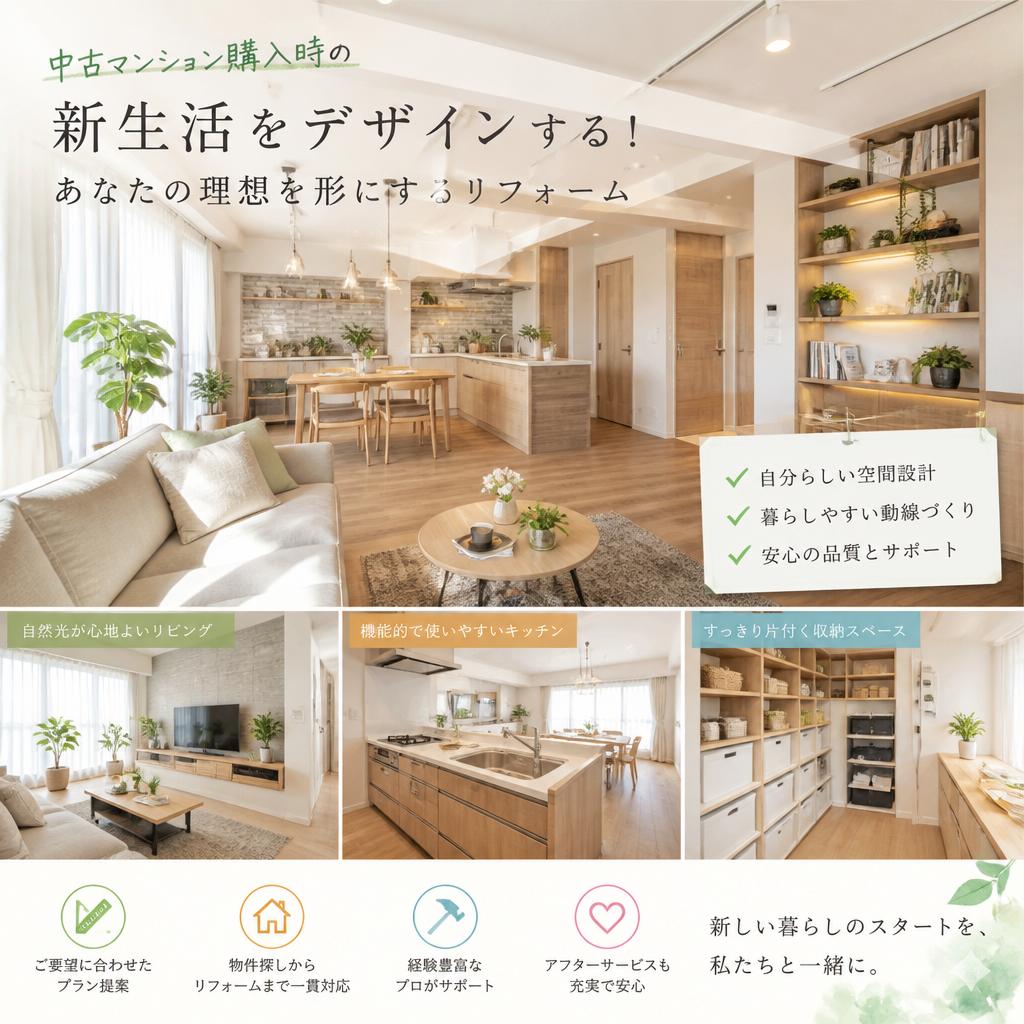 中古マンション購入時の新生活をデザインする！あなたの理想を形にするリフォーム