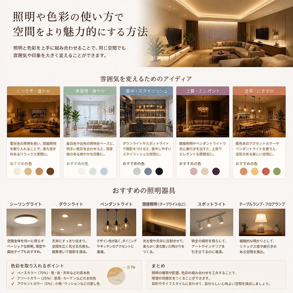 照明と色彩で空間に個性を