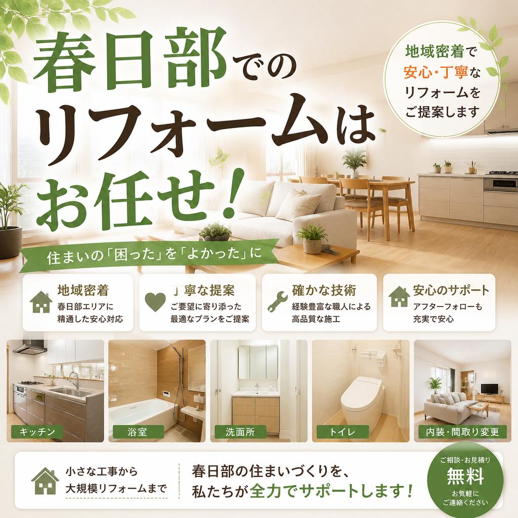 春日部でのリフォームはお任せ！