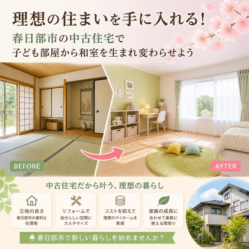 理想の住まいを手に入れる！春日部市の中古住宅で子ども部屋から和室を生まれ変わらせよう