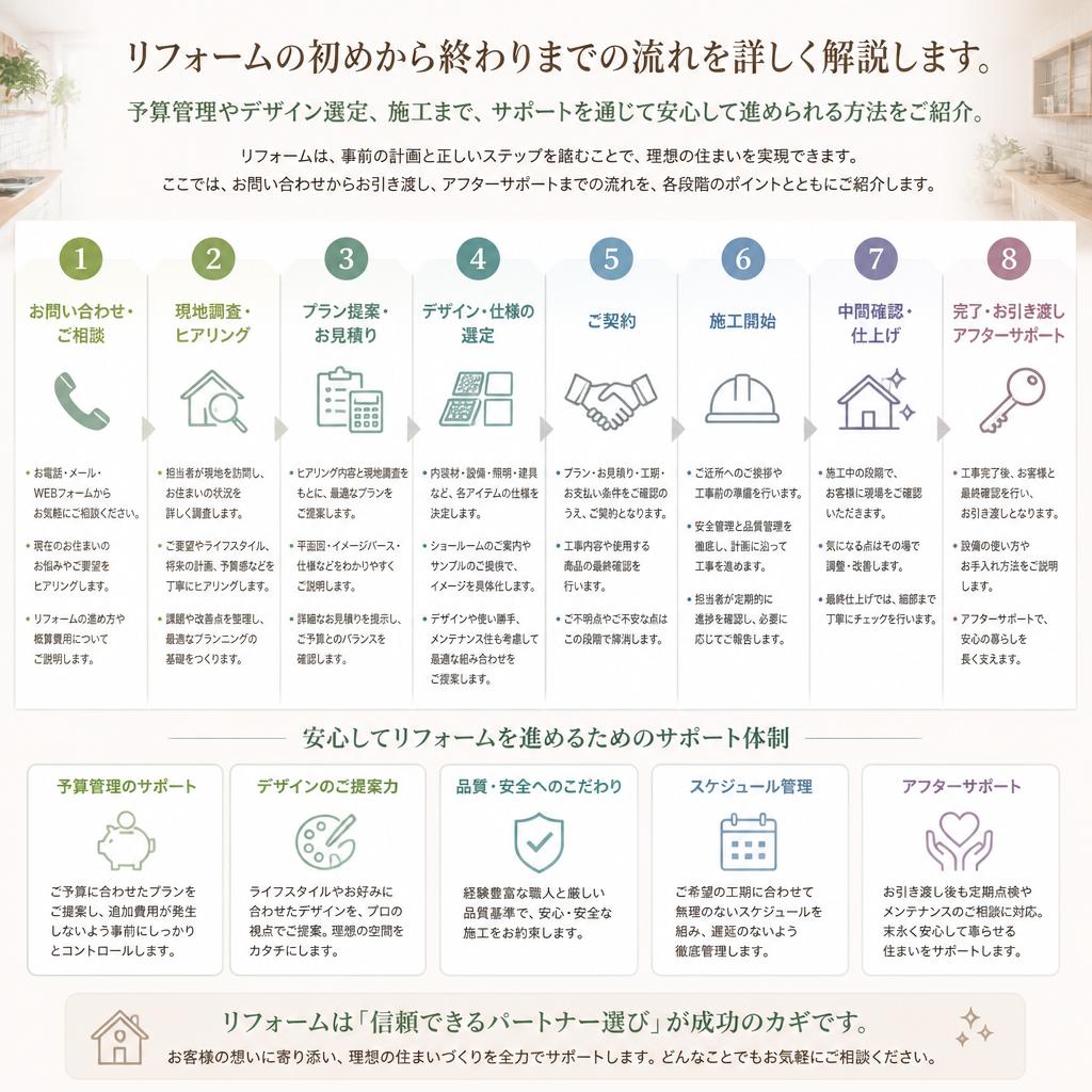 リフォームプロセスのご案内