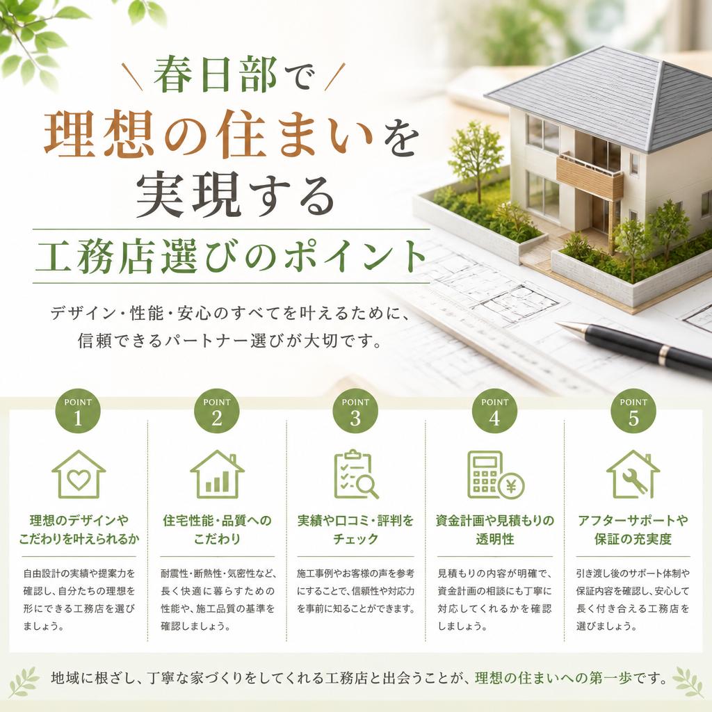 春日部で理想の住まいを実現する工務店選びのポイント